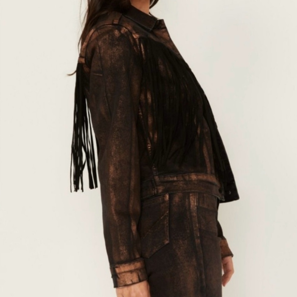 Idyllwind Bronze Fringe Denim Jacket - Size
Large